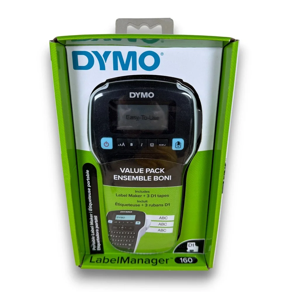 DYMO LabelManager 160 Portable Handheld Label Maker Value‎ Pack with 3 D1 Tapes